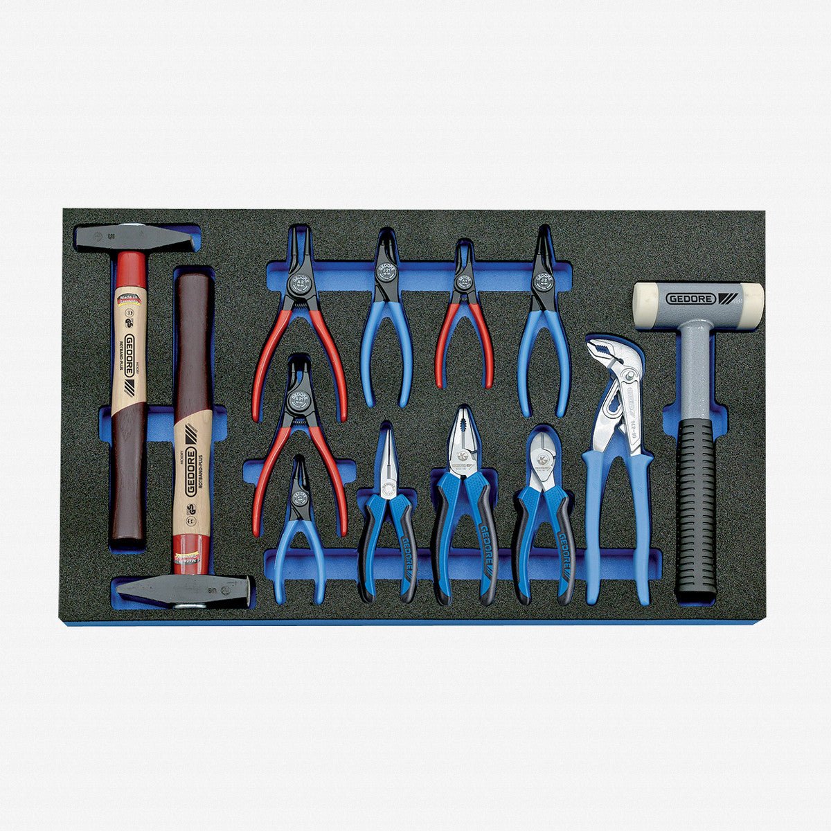 Gedore 2005 CT4 - 8000 Pliers and Hammer Set in 4/4 CT Tool Module, 13 pieces - GR2016303 - KC Tool