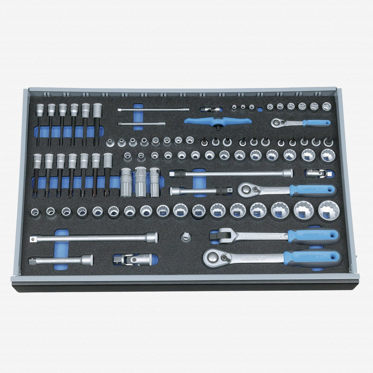 Gedore 2005 CT4-U-20 1/4"-3/8"-1/2" Metric Socket Set in 4/4 CT Tool Module, 91 pieces - GR2016257 - KC Tool