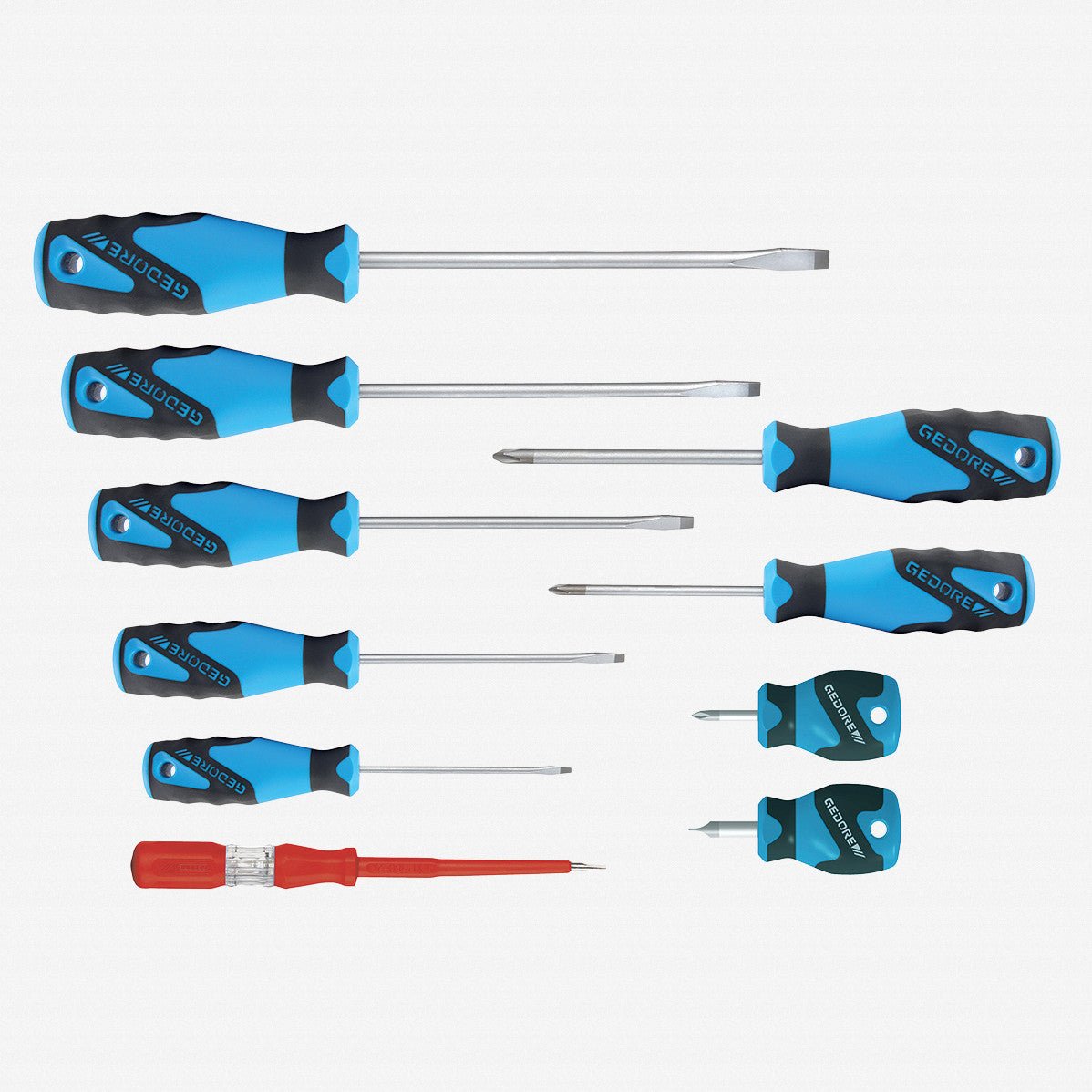 Gedore 2150-2160 PH-010 3C-Screwdriver set 10 pcs IS 3-8 PH 1-2 - GR1482343 - KC Tool