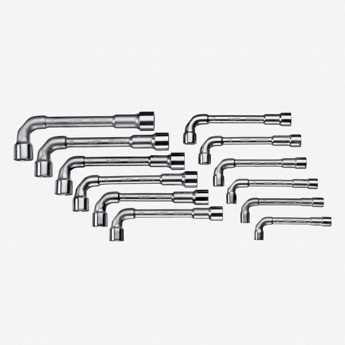Gedore 25 PK-012 Double ended socket wrench set 12 pcs 8-19 mm - GR1527312 - KC Tool
