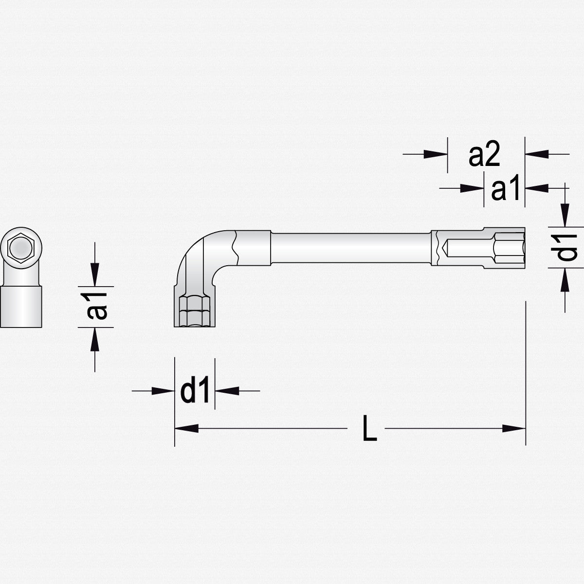 Gedore 25 PK 9 Double ended socket wrench 9 mm - GR1436805 - KC Tool