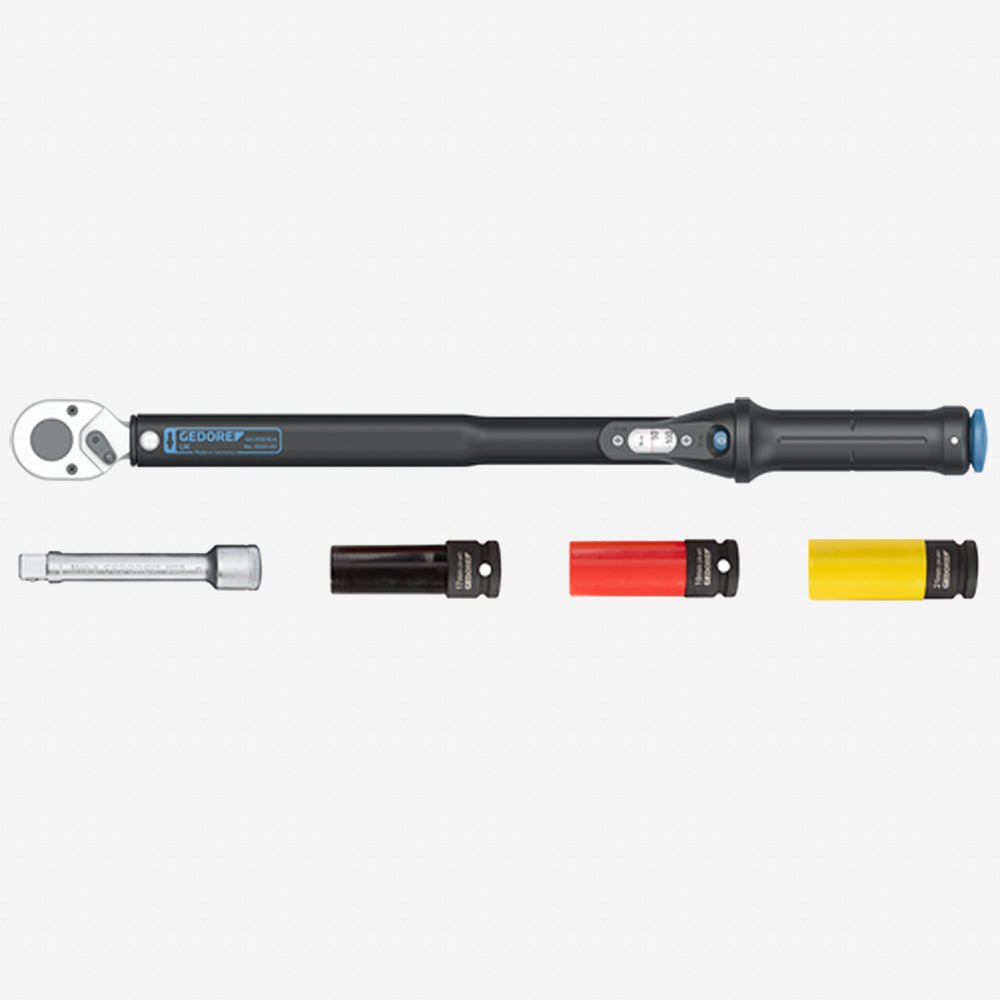 Gedore 3550 - UK - LS4 TORCOFLEX UK 1/2" Drive Torque Wrench Set with Sockets, 40 - 200 Nm, 5 Pieces - GR3107027 - KC Tool