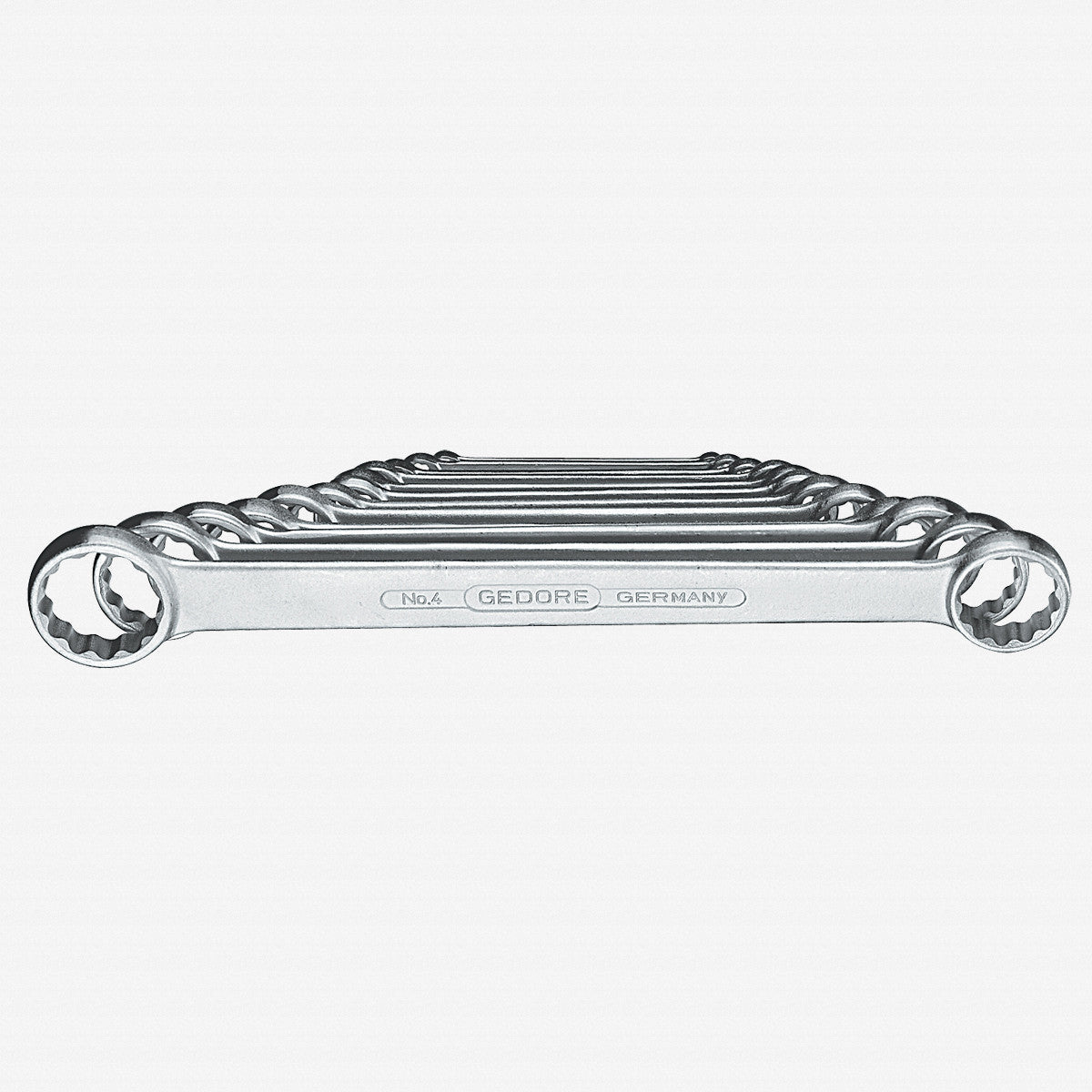 Gedore 4 - 120 Flat ring spanner set 12 pcs 6 - 32 mm - GR6062190 - KC Tool