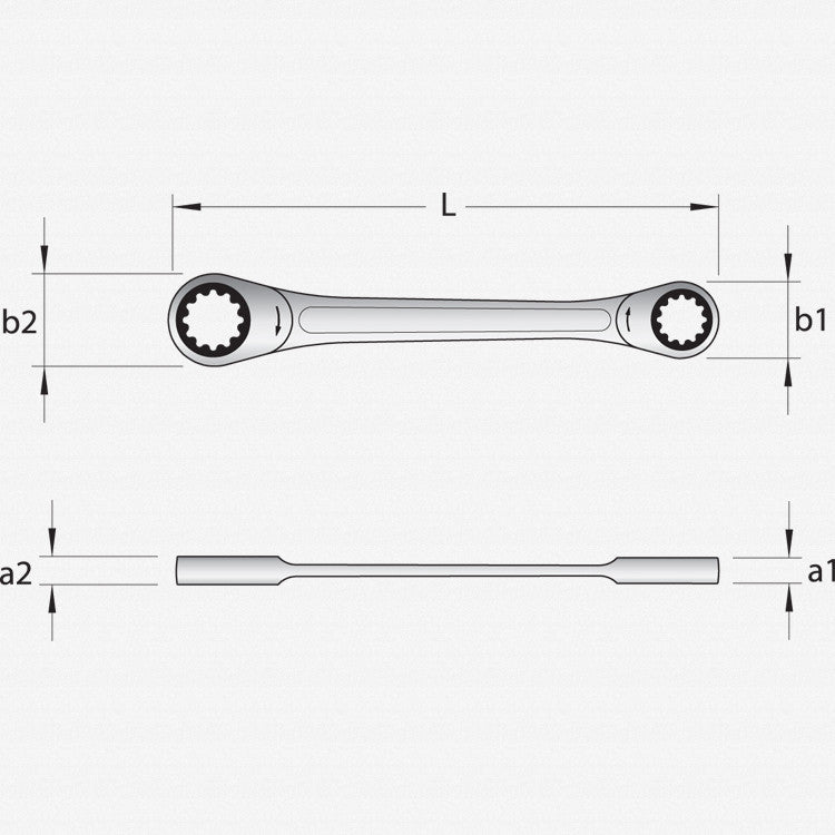 Gedore 4 R 17x19 Flat ring ratchet spanner 17x19 mm - GR2306816 - KC Tool