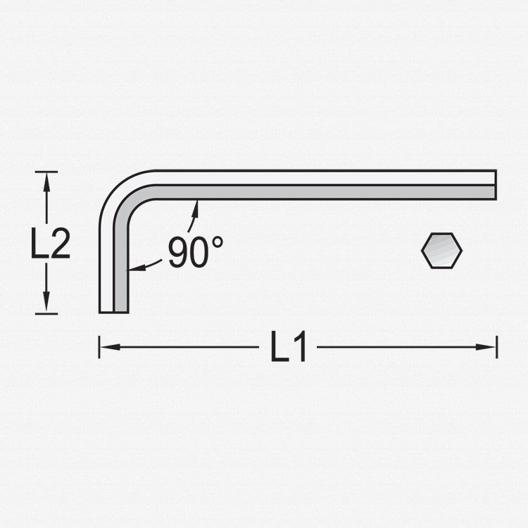Gedore 42 EL 2 (5/64AF) Hexagon Allen key, extra long 2 mm (5/64AF) - GR6350810 - KC Tool