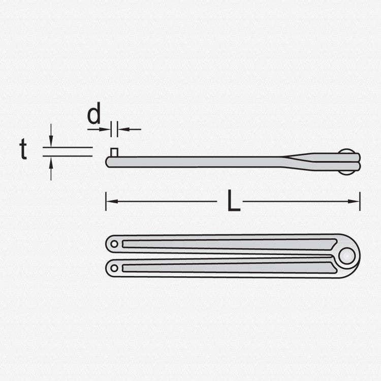 Gedore 44 3 Caliper face spanner, adjustable, 3 mm - GR6354480 - KC Tool