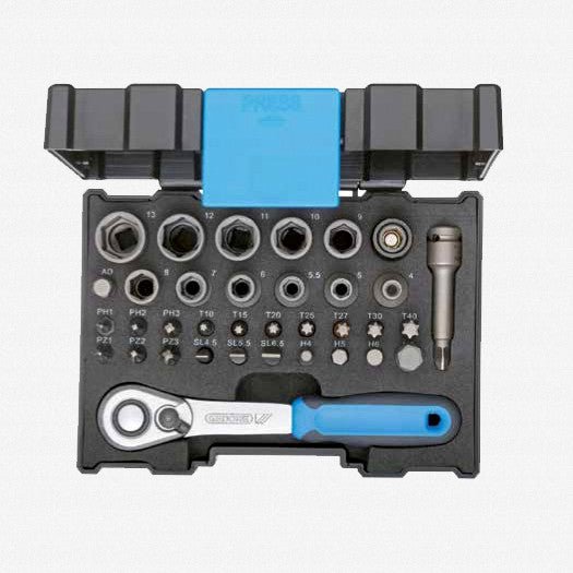 Gedore 666 - U - 20 1/4" Socket and Bit Set - 35 pcs - GR2998211 - KC Tool