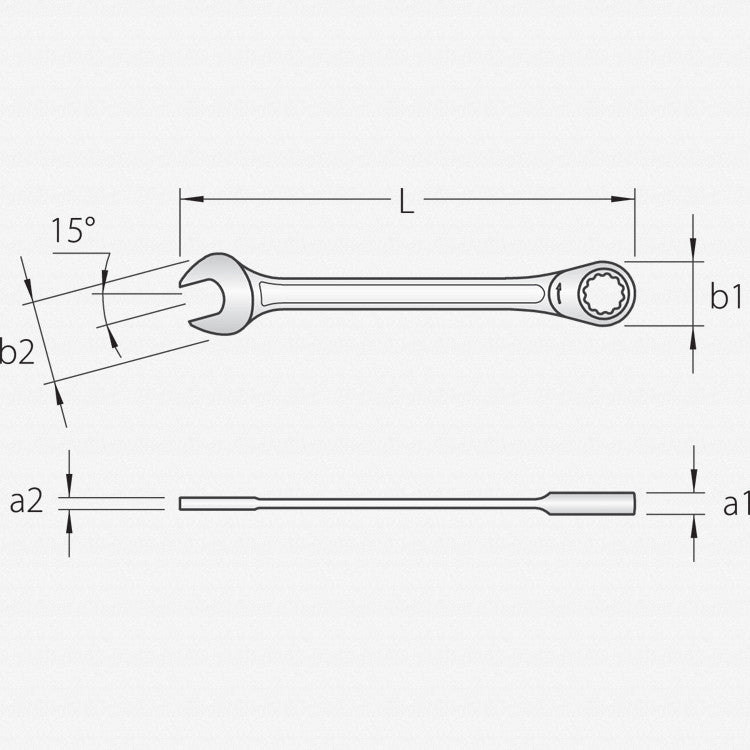 Gedore 7 R 17 Combination ratchet spanner 17 mm - GR2297159 - KC Tool