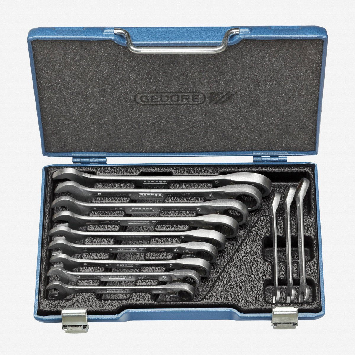 Gedore 7 UR - 012 Combination ratchet spanner set, reversible 12 pcs 8 - 19 mm - GR2297418 - KC Tool