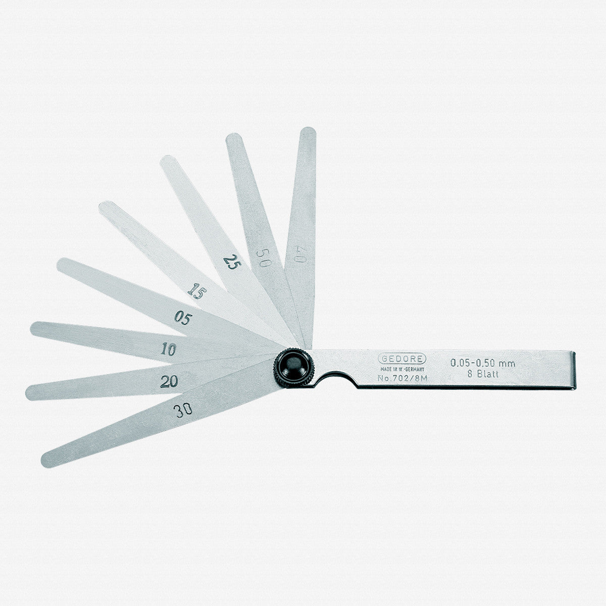 Gedore 702 21 M Feeler gauge set, fan pattern 0.1 - 0.5 mm - GR6547950 - KC Tool