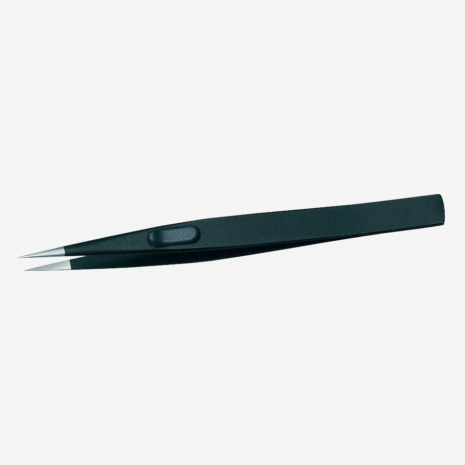 Gedore 722 - 1 ESD Precision tweezers, flat, satin non - glare finish, ESD - GR1881663 - KC Tool