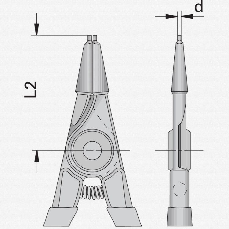 Gedore 8000 A 0 Circlip pliers for external retaining rings, straight, 3 - 10 mm - GR6701380 - KC Tool