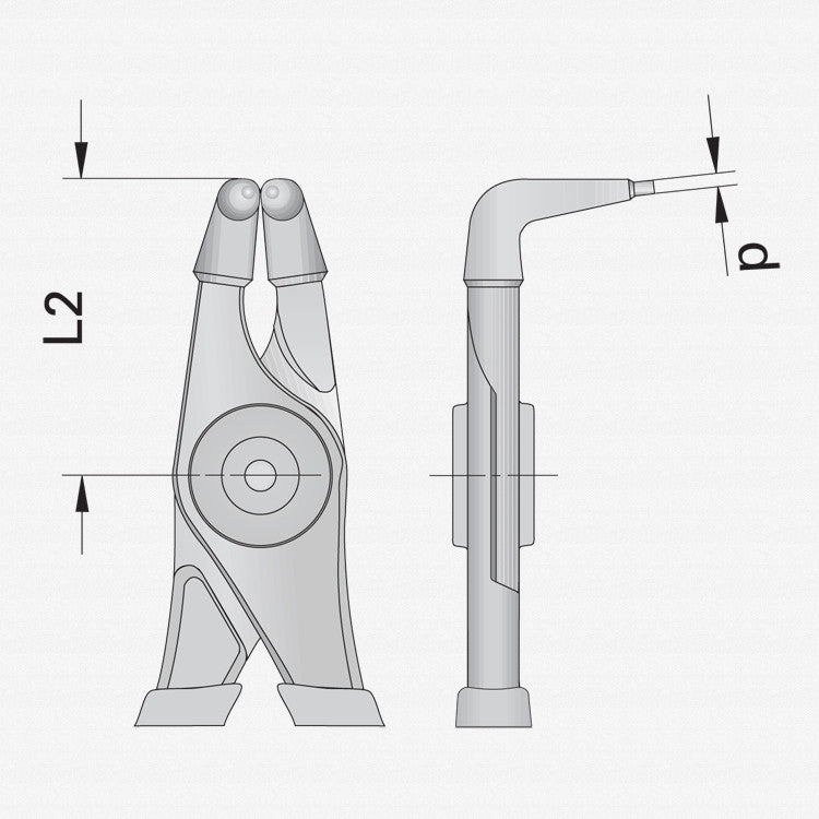 Gedore 8000 J 01 Circlip pliers for internal retaining rings, Form D, 8 - 13 mm - GR6704130 - KC Tool