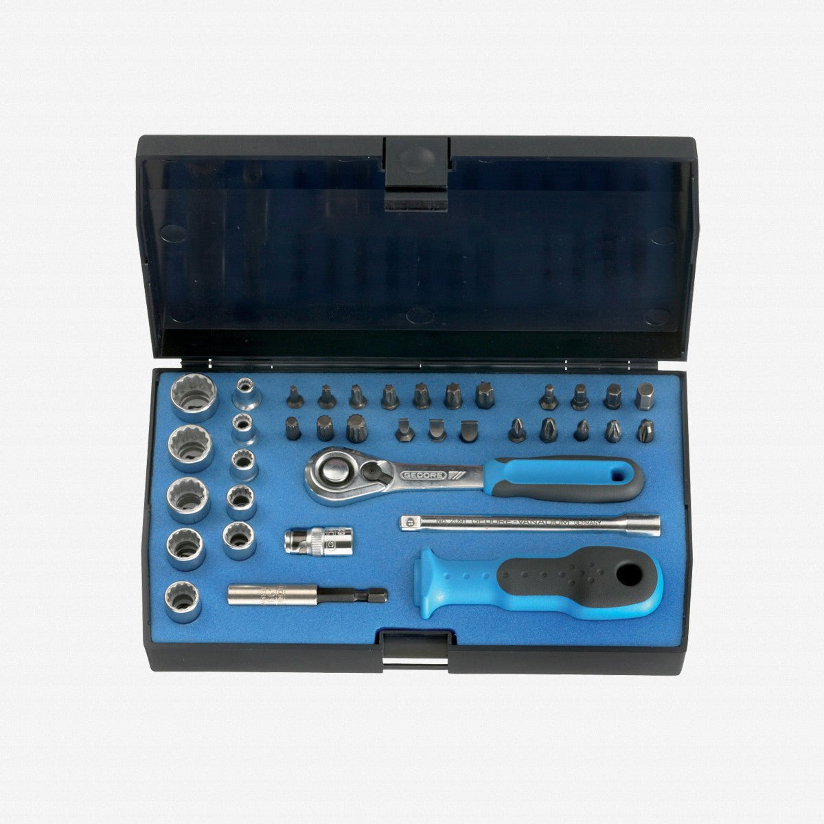 Gedore D 20 KMU-20 Socket set 1/4" 37 pcs UD-IN-IS-PH-PZ-TX - GR1822373 - KC Tool