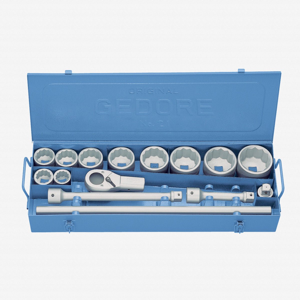 Gedore D 21 EMU - 10 Socket set 1" 15 pcs UD 36 - 80 mm - GR6181600 - KC Tool