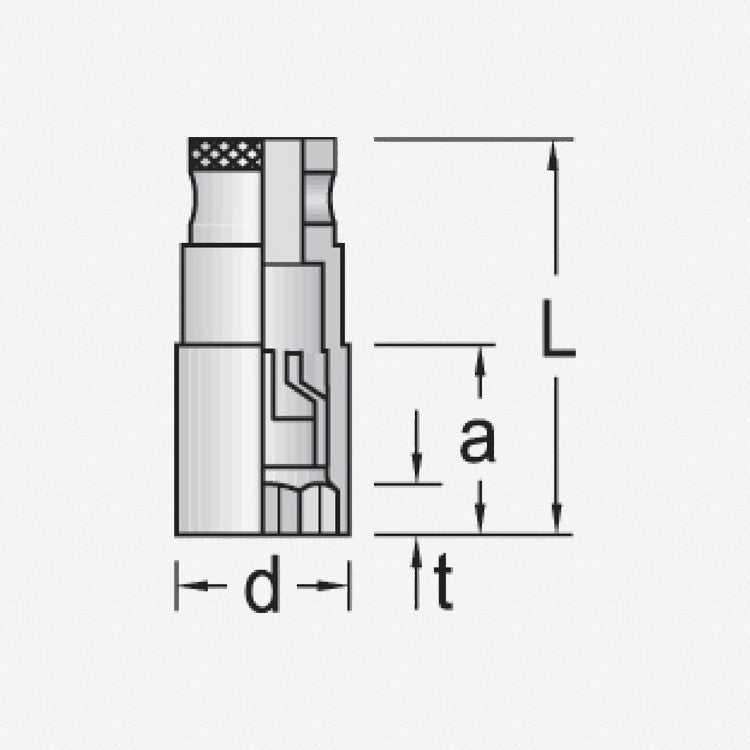Gedore D 55 Spark plug socket with retention spring 14 mm 3/8" - GR1793586 - KC Tool