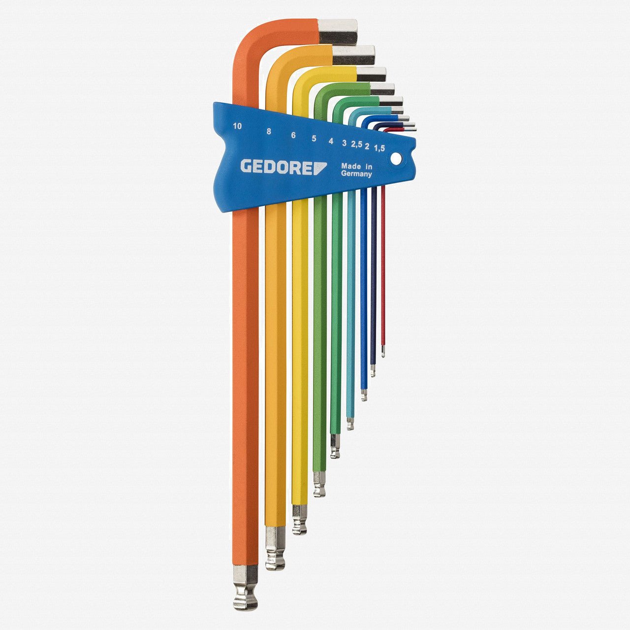 Gedore H 42 CKEL - 09 Color - Coded Metric Hex L - Key Set, Long, 9 Pieces - GR3297470 - KC Tool