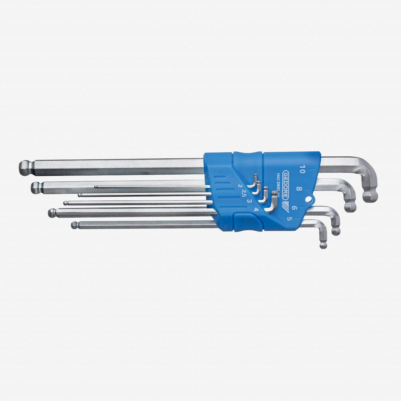 Gedore H 42 DKEL-88 Hexagon Allen key set XL, double ball end in holder 8 pcs 2-10mm - GR2797186 - KC Tool