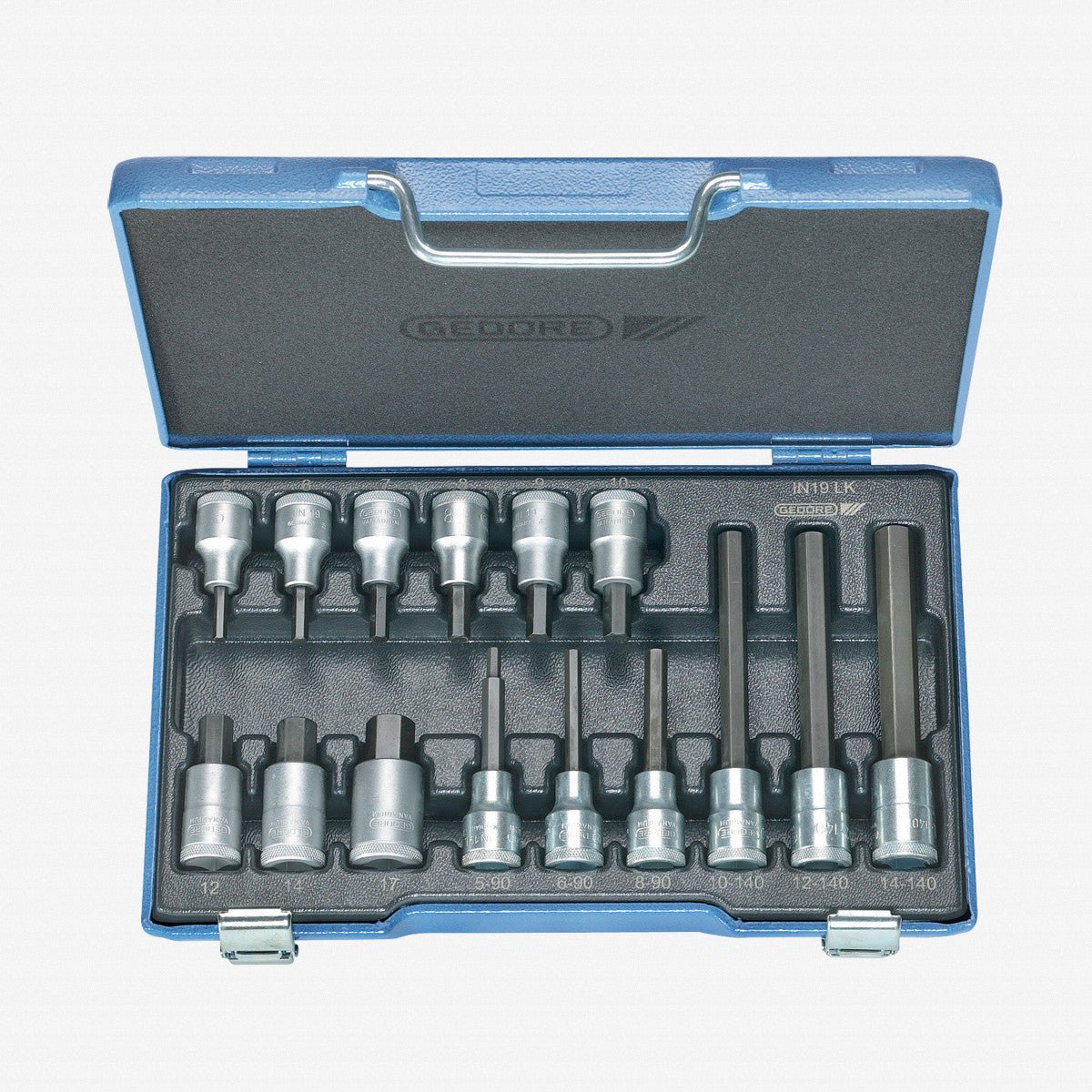 Gedore IN 19 LKM Screwdriver bit socket set 1/2" 15 pcs in-hex 5-17 mm - GR6129360 - KC Tool
