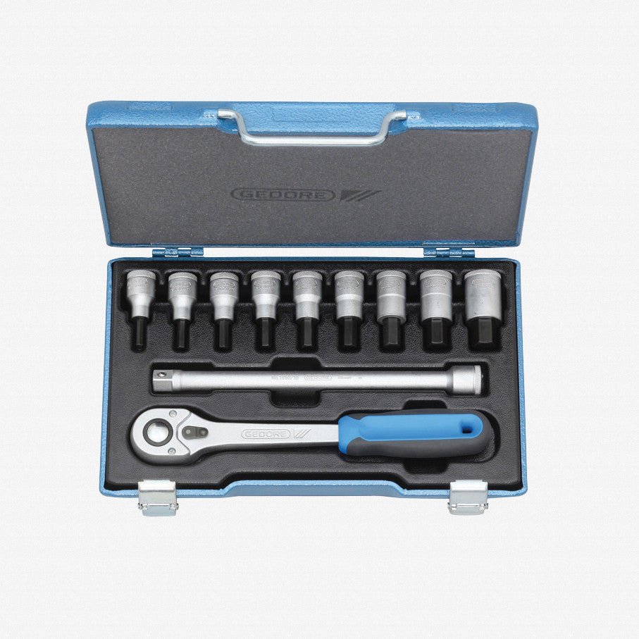 Gedore IN 19 Q Screwdriver bit socket set 1/2" 11 pcs in-hex 5-17 mm - GR6156920 - KC Tool