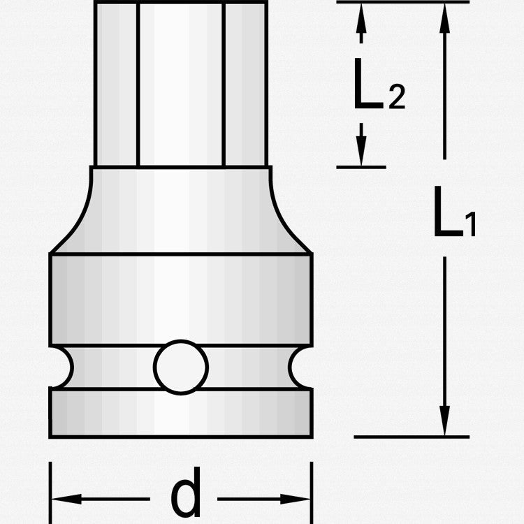 Gedore IN K 19 5 Impact screwdriver bit socket 1/2" 5 mm - GR6223970 - KC Tool
