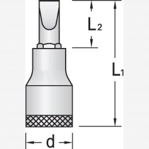 Gedore IS 19 6.5x1.2 Screwdriver bit socket 1/2" 6.5x1.2 mm - GR6161760 - KC Tool