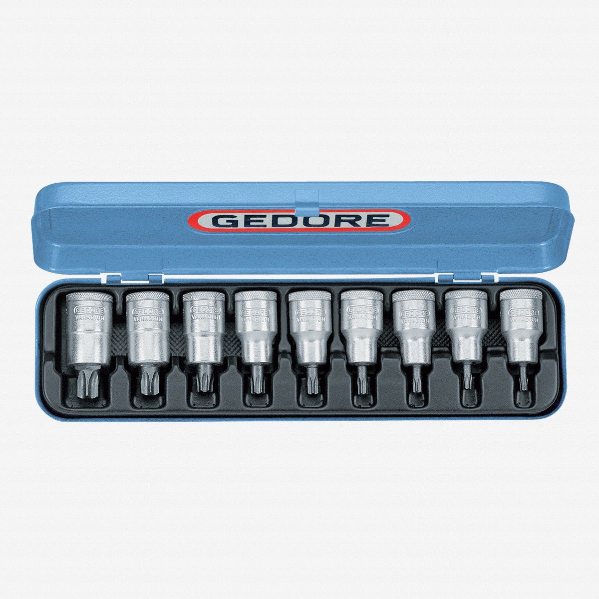 Gedore ITX 19 PM Screwdriver bit socket set 1/2" 9 pcs TORX T20 - 60 - GR6158970 - KC Tool