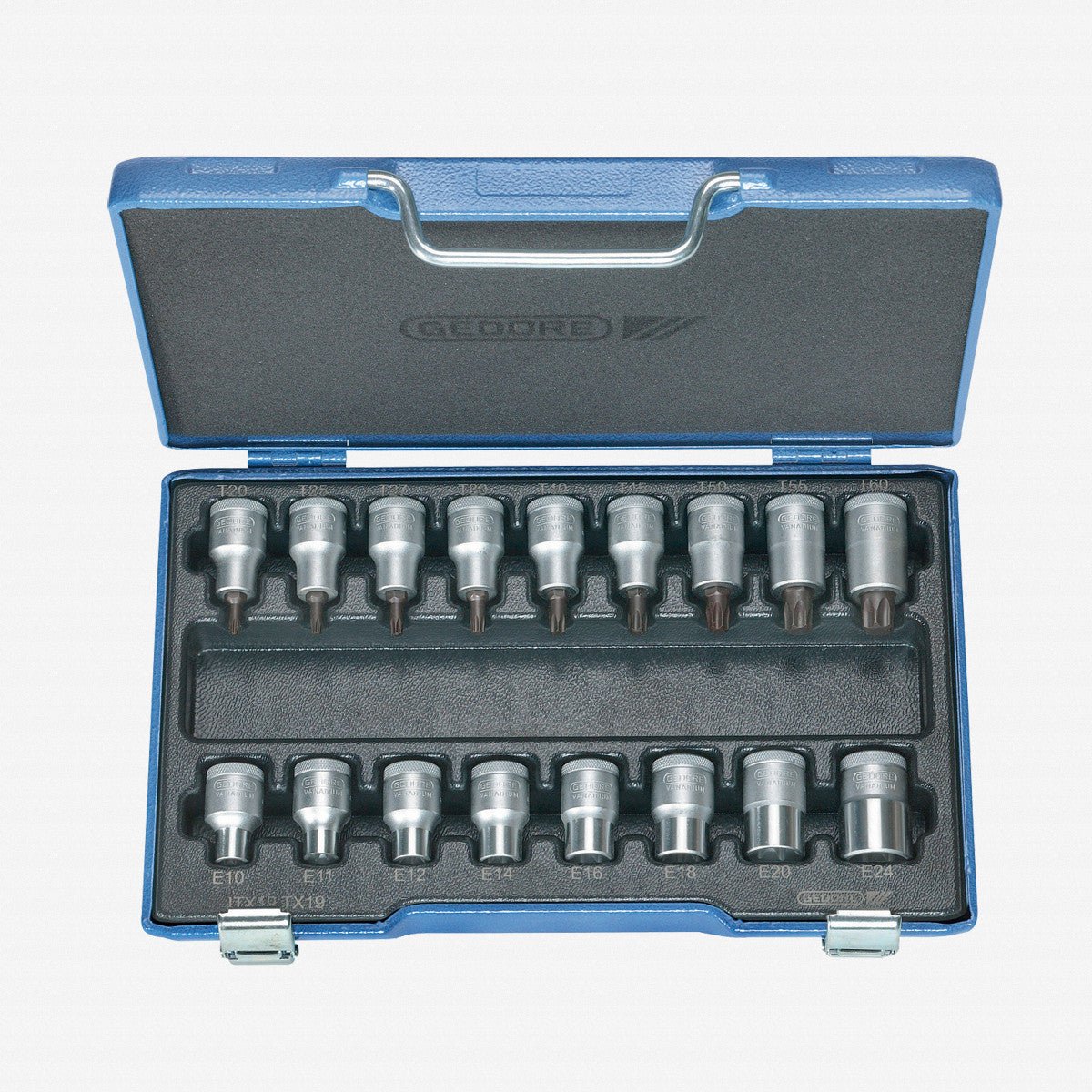 Gedore ITX 19 TX - 017 Screwdriver bit socket set 1/2" 17 pcs TORX - GR6129520 - KC Tool