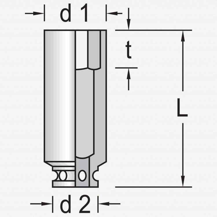 Gedore K 19 L 8 Impact socket 1/2", long 8 mm - GR6163110 - KC Tool