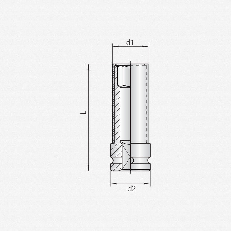 Gedore K 19 LS 21 Impact socket 1/2" with protective sleeve, 21 mm - GR2178230 - KC Tool