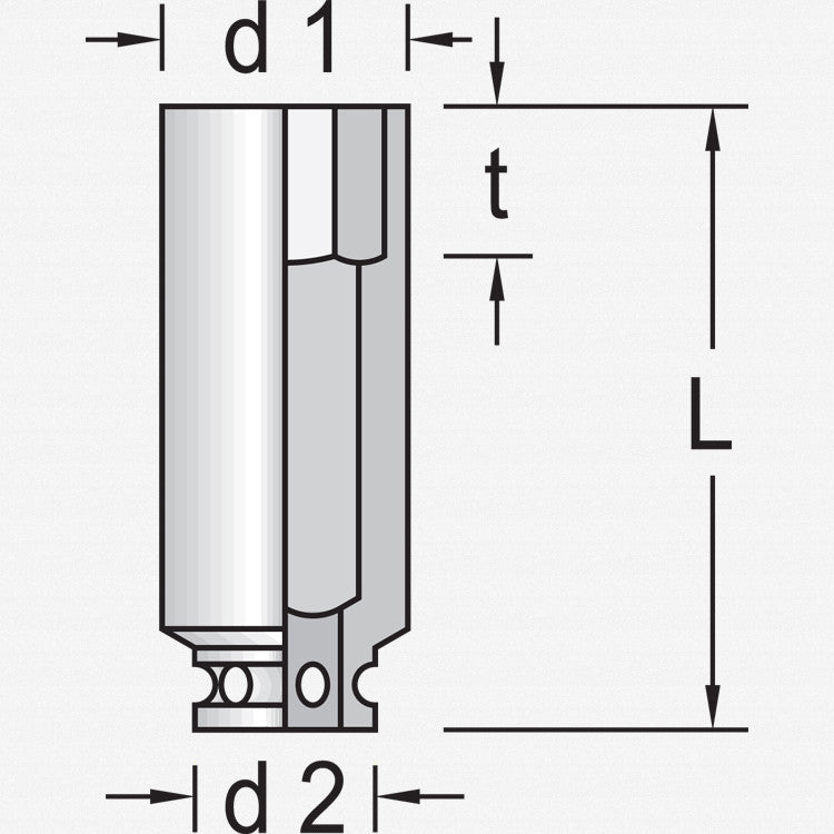 Gedore K 21 L 22 Impact socket 1", long 22 mm - GR6185350 - KC Tool