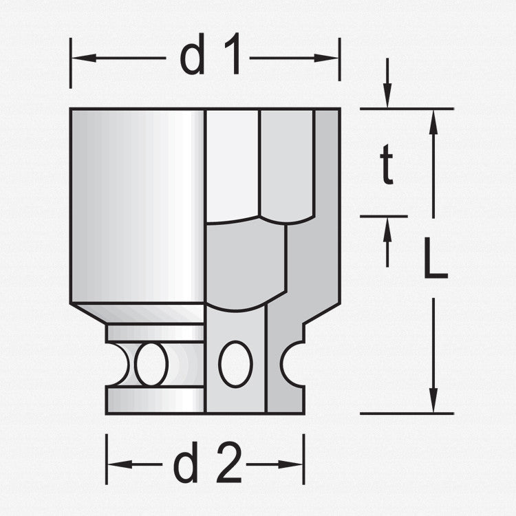 Gedore K 64 75 Impact socket 2.1/2" 75 mm - GR6371300 - KC Tool
