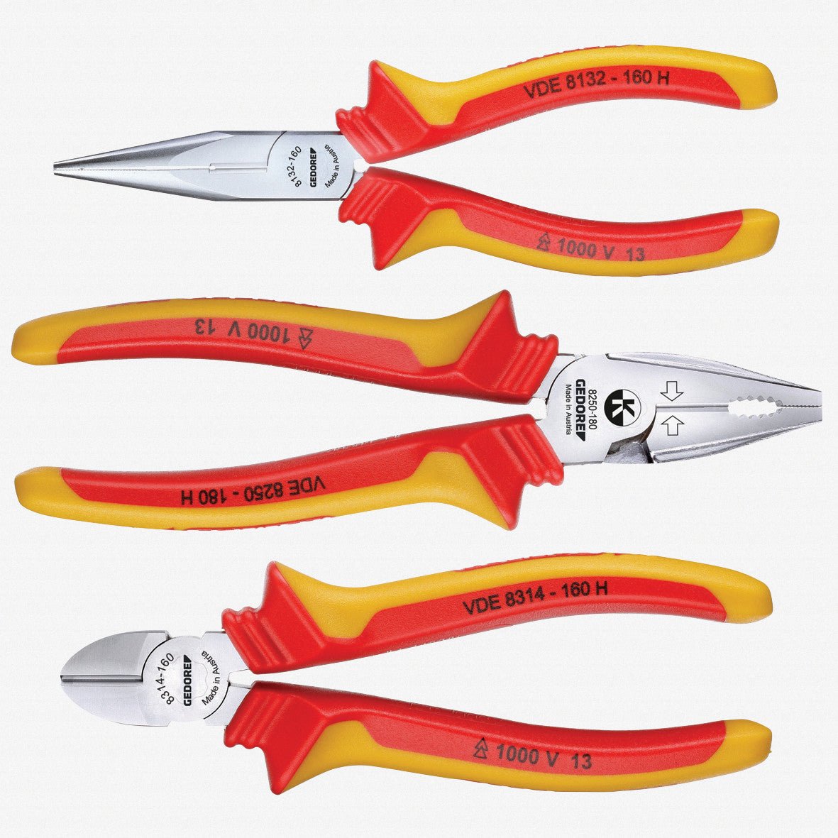 Gedore RZB2 - 11 VDE pliers set 3 pcs - GR1692291 - KC Tool