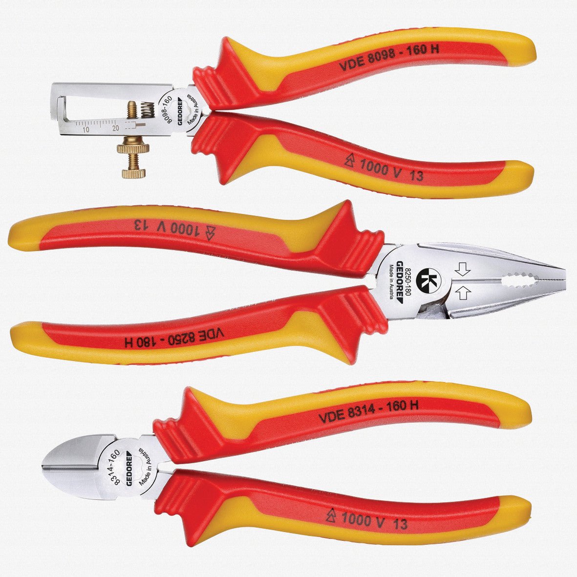 Gedore RZB2 - 5 VDE pliers set 3 pcs - GR1708244 - KC Tool