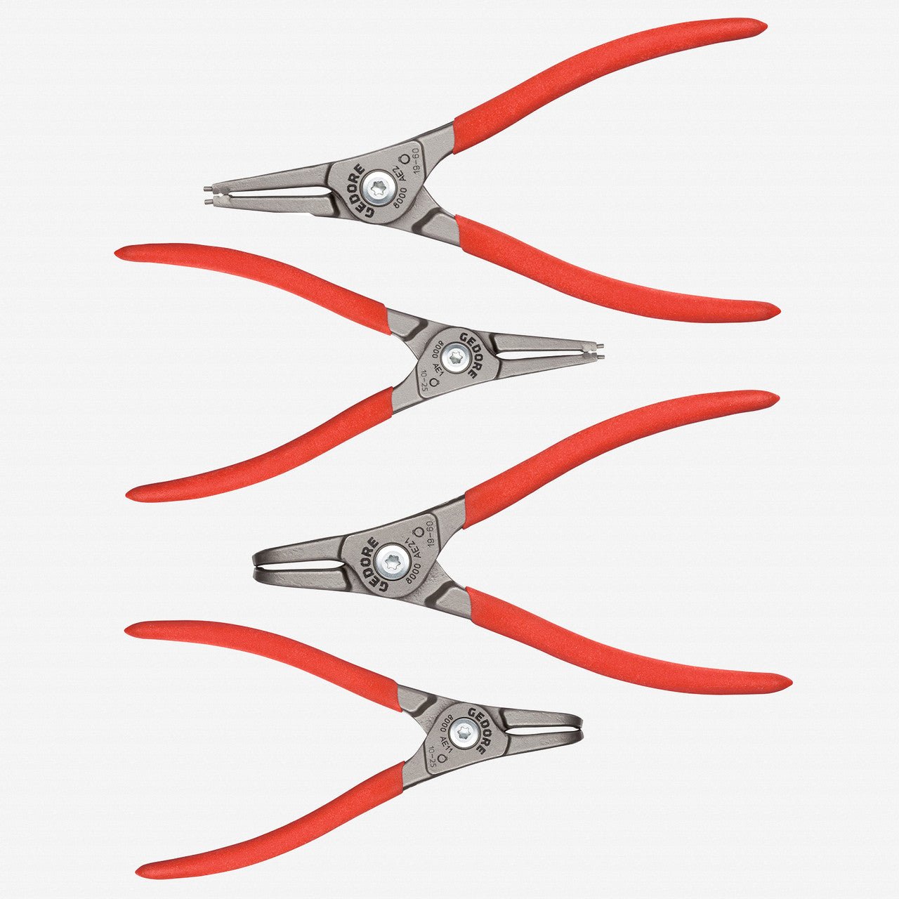 Gedore S 8000 AE Set of Circlip Pliers, for External Safety Rings, 4 pcs - GR3041980 - KC Tool
