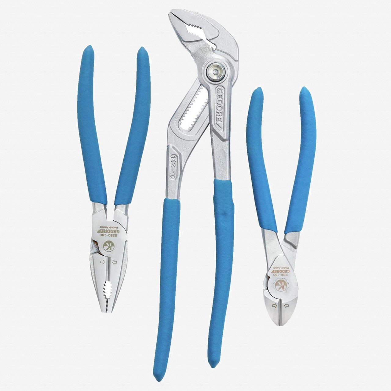 Gedore S8303 TC Pliers Set, 3 Pieces, Plastic Grip - GR3462781 - KC Tool