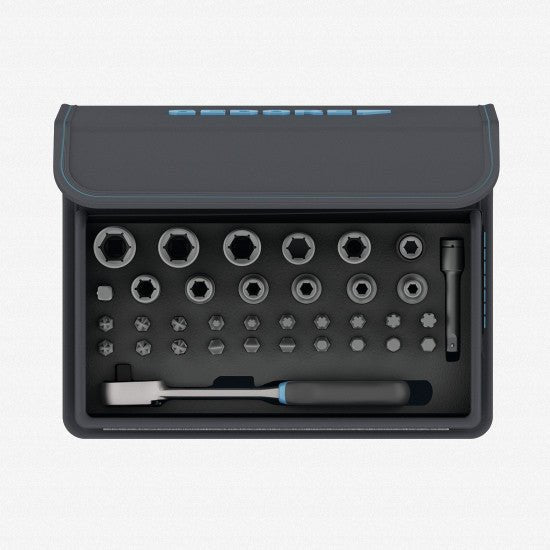 Gedore TC 666-MU-20 Bit Box with 1/4" Drive Ratchet, 35 pcs - GR3085015 - KC Tool