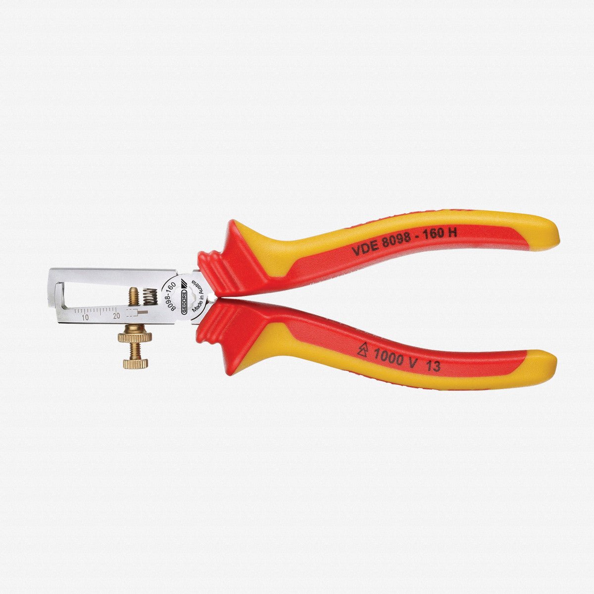 Gedore VDE 8098 - 160 H VDE Insulated Stripping Pliers, 160 mm - GR1552074 - KC Tool