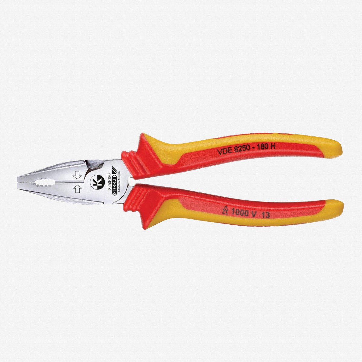 Gedore VDE 8250 - 180 H VDE Heavy duty combination pliers with VDE insulating sleeves 180 mm - GR1550950 - KC Tool