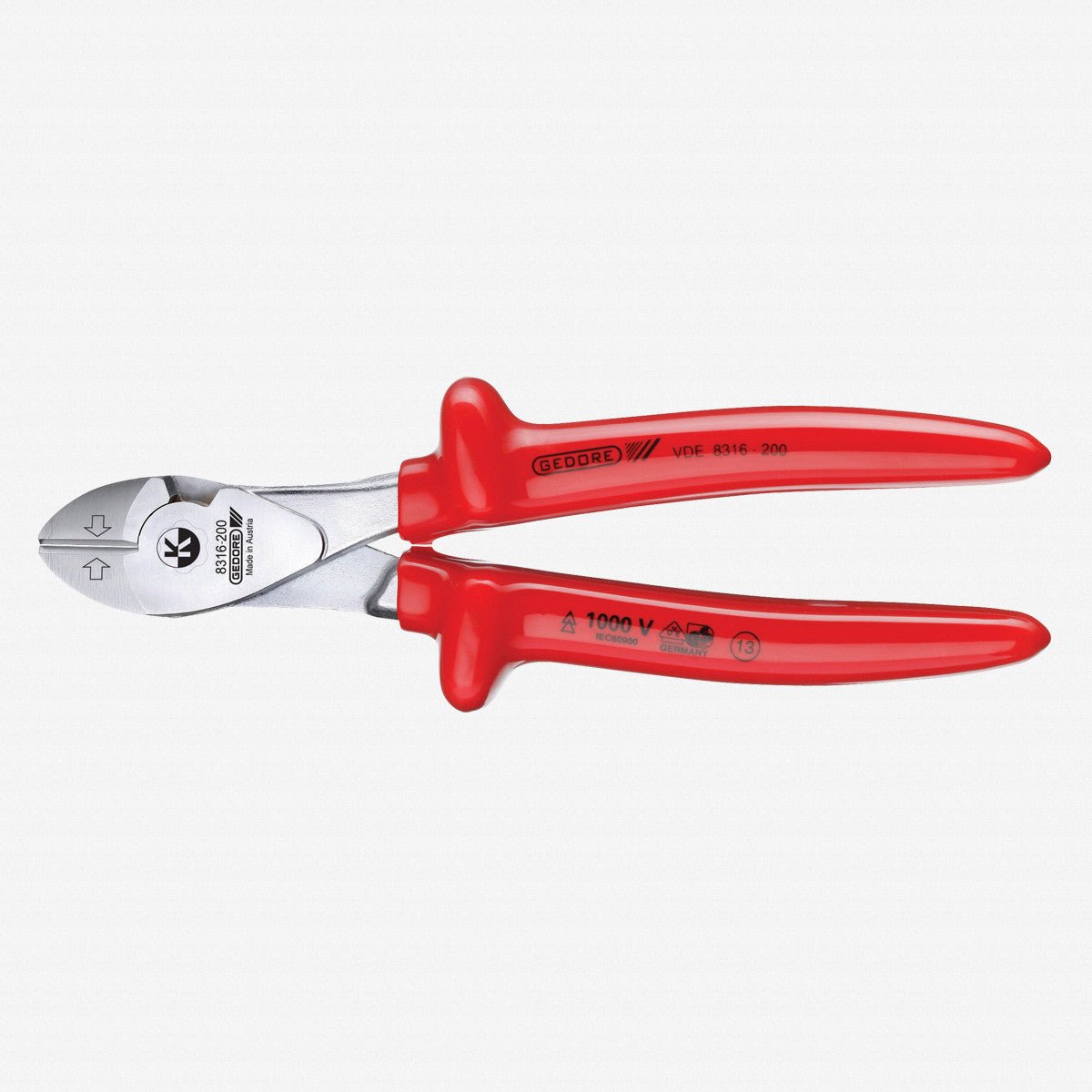 Gedore VDE 8316-200 VDE Power side cutter with VDE dipped insulation 200 mm - GR6742570 - KC Tool