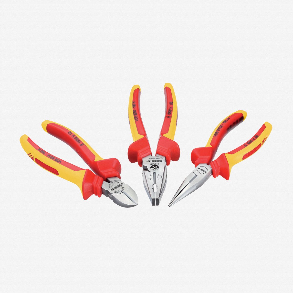 Gedore VDE S 8003 H VDE Pliers set with VDE insulating sleeves 3 pcs - GR1550594 - KC Tool