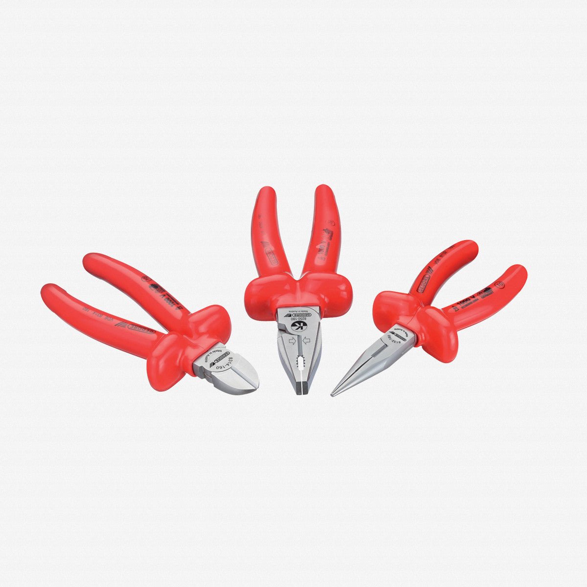 Gedore VDE S 8003 VDE Pliers set with VDE dipped insulation 3 pcs - GR6708120 - KC Tool