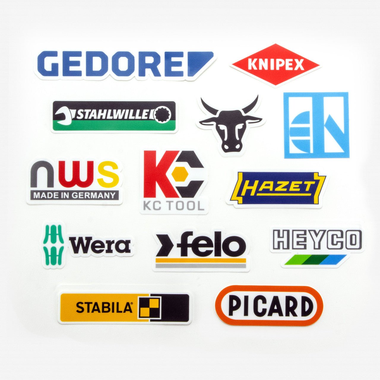 German Tool Brands Sticker Pack, 13 Pieces - KCTpack - KC Tool