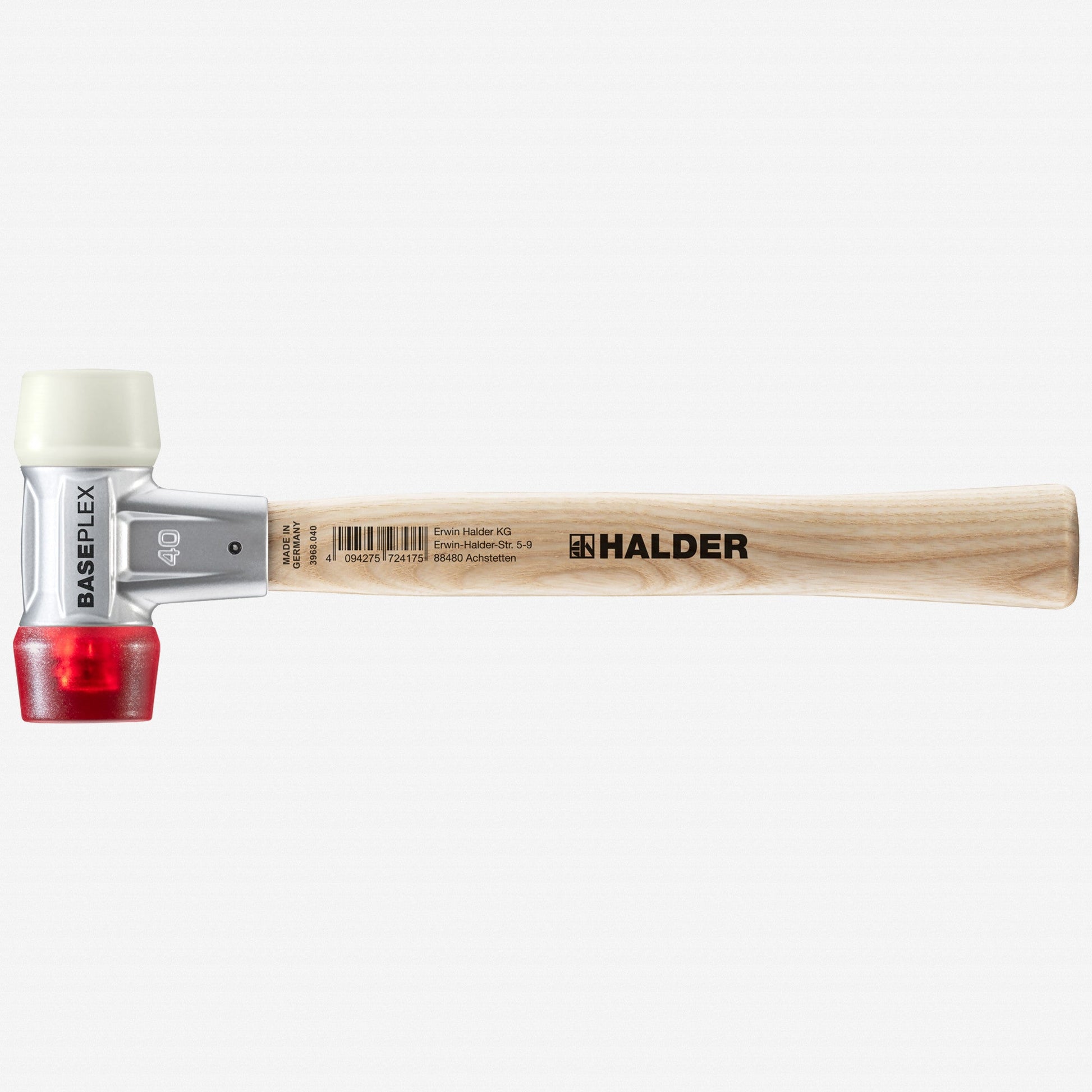 Halder Baseplex Mallet with Nylon/Red Plastic Face Inserts and Zinc Die Cast Housing, 1.6" / 17.07 oz. - HA3968.040 - KC Tool