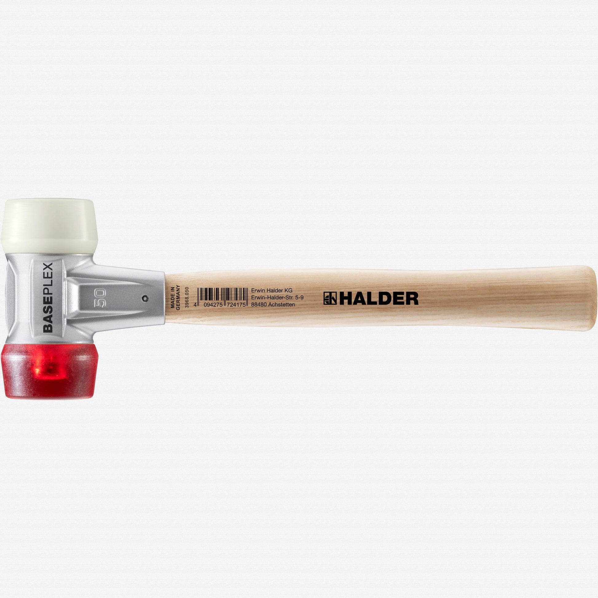 Halder Baseplex Mallet with Nylon/Red Plastic Face Inserts and Zinc Die Cast Housing, 1.97" / 33.16 oz. - HA3968.050 - KC Tool