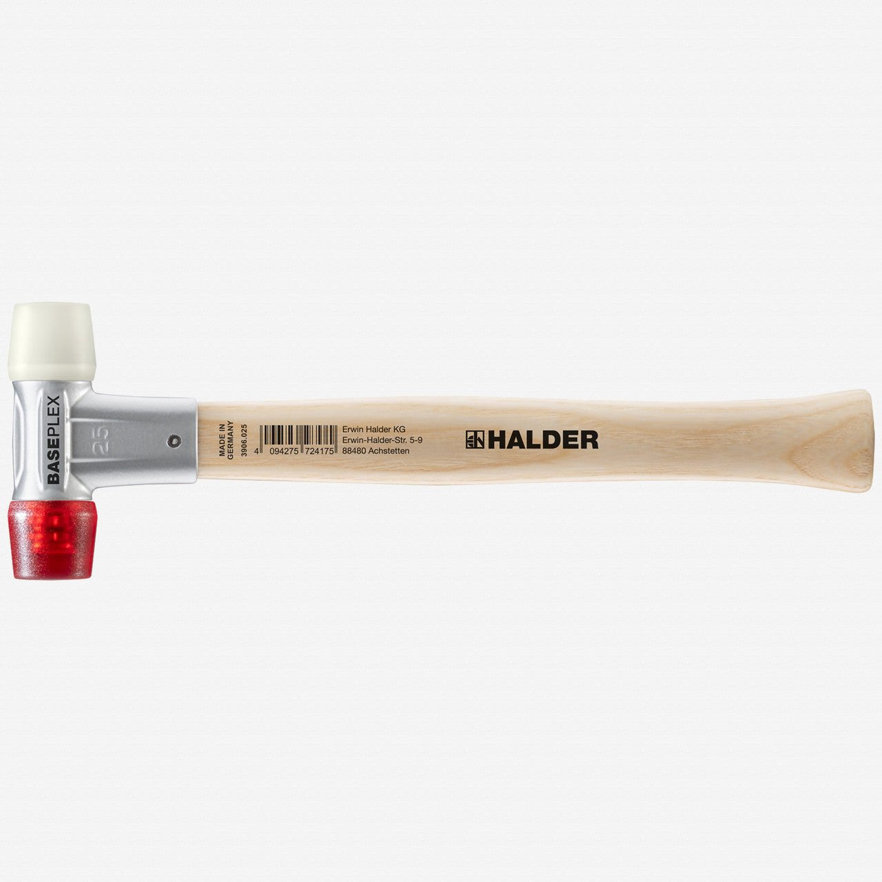 Halder Baseplex Mallet with Nylon/Red Plastic Face Inserts and Zinc Die Cast Housing, 3.39" / 7.58 oz. - HA3968.025 - KC Tool