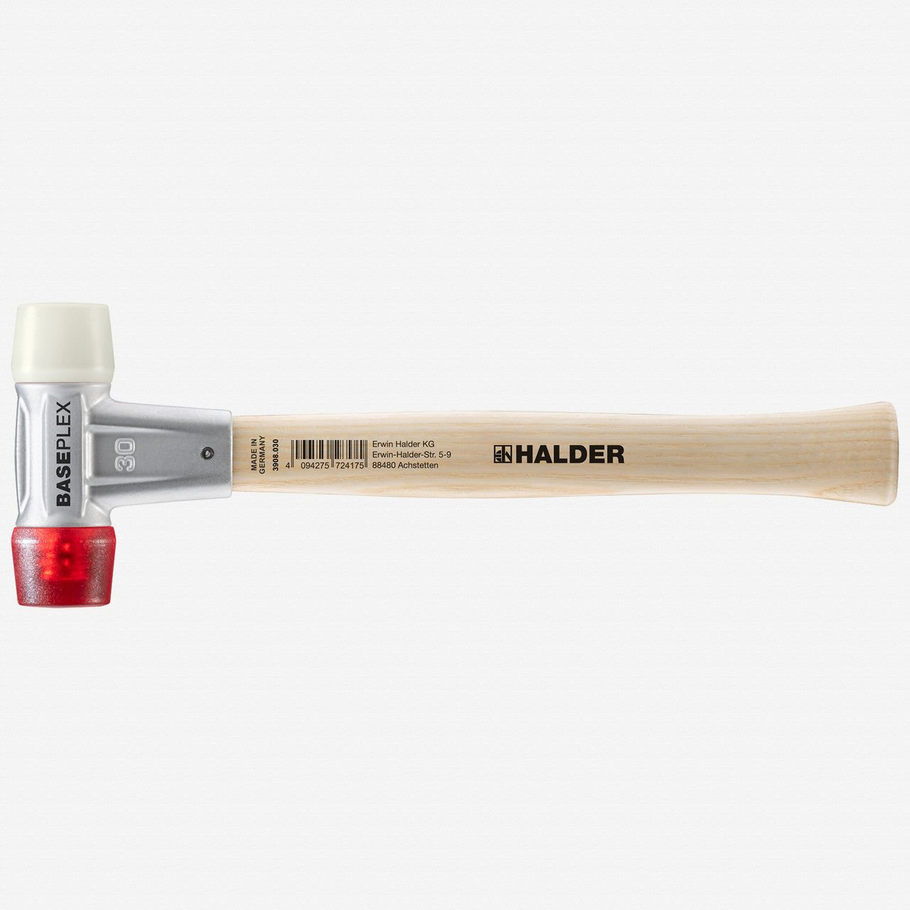 Halder Baseplex Mallet with Nylon/Red Plastic Face Inserts and Zinc Die Cast Housing, 3.74" / 12.7 oz. - HA3968.030 - KC Tool