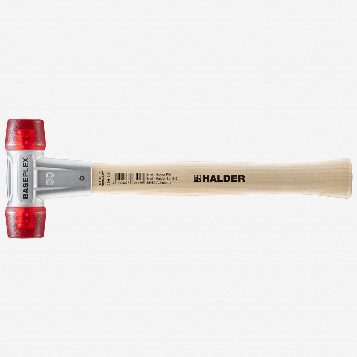 Halder Baseplex Mallet with Red Plastic Face Inserts and Zinc Die Cast Housing, 1.18" / 12.7 oz. - HA3906.030 - KC Tool