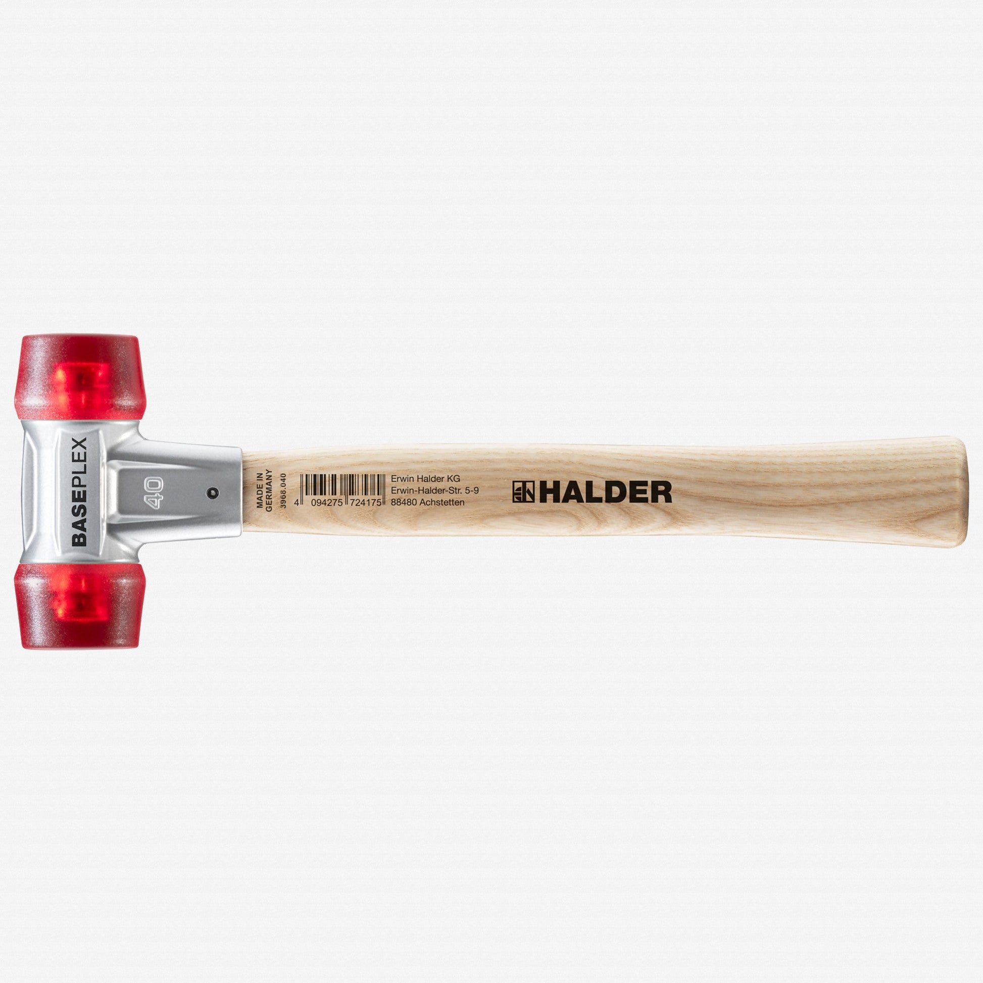 Halder Baseplex Mallet with Red Plastic Face Inserts and Zinc Die Cast Housing, 1.6" / 17.99 oz. - HA3906.040 - KC Tool