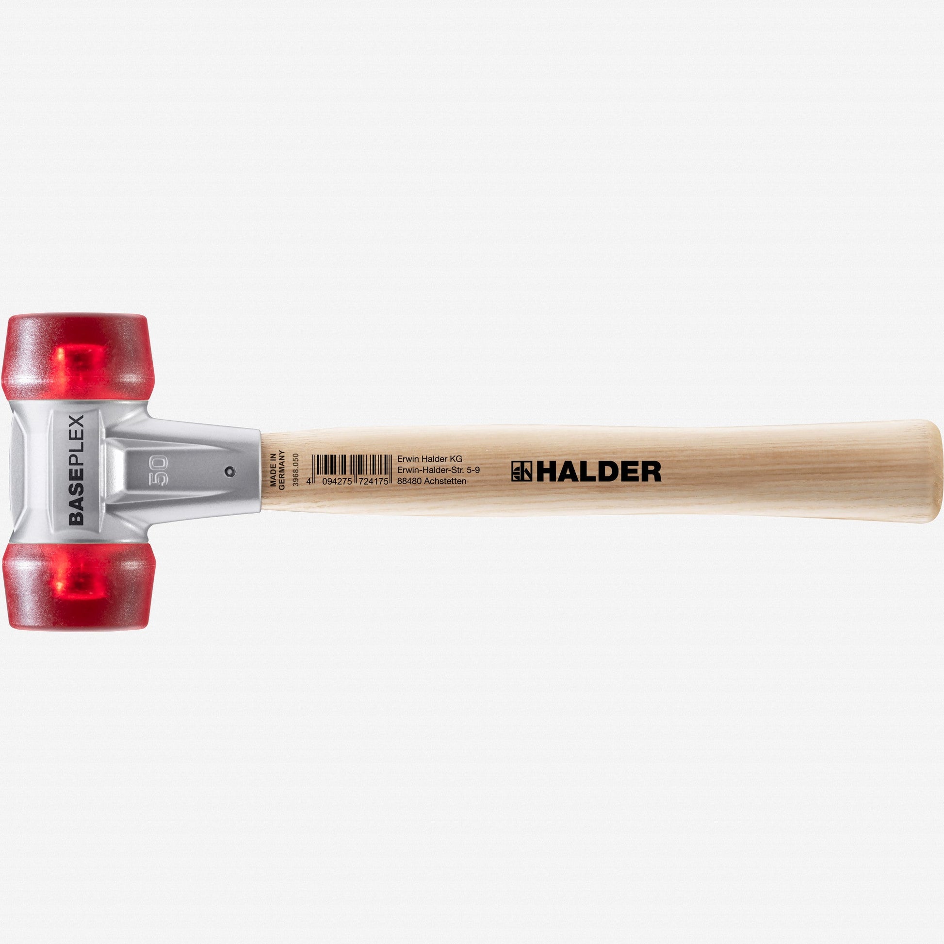 Halder Baseplex Mallet with Red Plastic Face Inserts and Zinc Die Cast Housing, 1.97" / 33.16 oz. - HA3906.050 - KC Tool